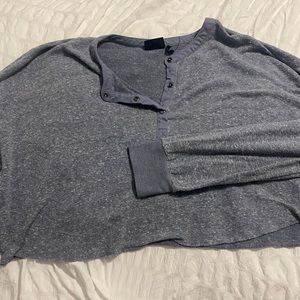 Urban outfitters blue long sleeve cropped shirt